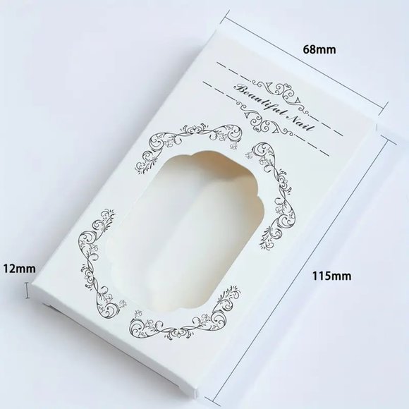 24pcs Purple French Fake Nails, Long Coffin Press On Nails, Glossy Full Cover - Picture 5 of 5